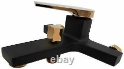 Black/Rose Gold Brass Bathroom Bath Faucet Mixer Wall Mounted Bathtub Tap
