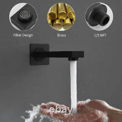 Black Shower Faucet Set 12 Rainfall Head Combo Kit Wall Tub Spout withMixer Valve
