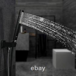 Black Shower Faucet Set 12 Rainfall Head Combo Kit Wall Tub Spout withMixer Valve