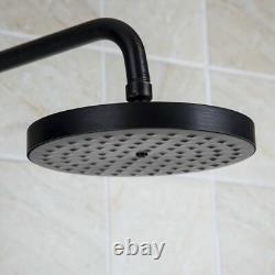 Black Wall Mounted Bathroom Rainfall Shower Faucet Set Tub Faucet Mixer Taps