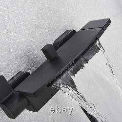 Black Waterfall Bathtub Bar Shower Mixer Valve Taps Bar Wall Mounted Filler Tap