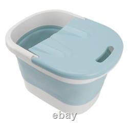 (Blue)Foot Soaking Bucket Massage Function PP Lid Design Foot Bath Tub Portable