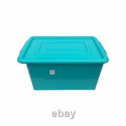 Blue Plastic Large 52l Litre Storage Box Tub Container With LID Toy Box / Kids