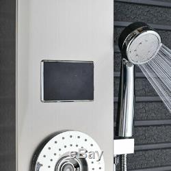 Brushed Nickel Bathroom Faucet LED Shower Panel Tower Column Bathtub Mixer Tap