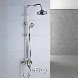 Brushed Nickel Shower Faucet Set Bathtub Filler Mixer Tap with Hand Shower Spray