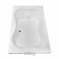 Carver Tubs TMS7248 72 Soaking Drop In Bathtub White Acrylic Two Person