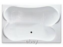 Carver Tubs TPL7248- 72 Soaking Drop In Bathtub 2 Person White Acrylic