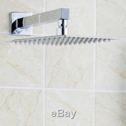 Chrome Bath 8LED Shower Faucet Tub Spout Rainfall Mixer Tap WithHand Shower Set