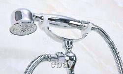 Chrome Bath Tub Faucets Deck Mount With Hand Shower Head Bath & Shower Faucet