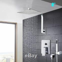 Chrome Bathroom 8Inch Rain Bath Shower Faucet Set Mixer Tub Tap Hand Sprayer