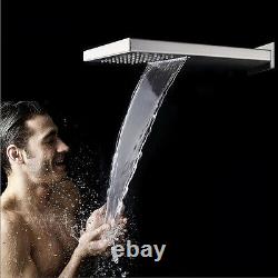 Chrome Bathroom Shower Faucet Set Rain Bath Mixer Tub Tap with Hand Sprayer