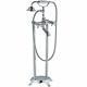 Chrome Bathtub Faucet Floor Mounted Waterfall Free Standing Tub Filler Withspray