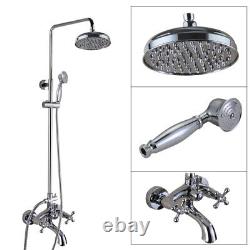 Chrome Brass Bathroom Rainfall Faucet Set Hand Spray Shower Tub Mixer Tap 2cy355