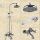 Chrome Brass Wall Mount Rain Shower Faucet Set With Clawfoot Tub Mixer Tap Kcy352