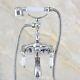 Chrome Clawfoot Bath Tub Faucet Shower Mixer Tap Set Adjusts From 3-3/8 Sqg401