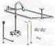 Chrome Clawfoot Tub Faucet Add-a-shower Kit Withcurtain Rod, Drain & Supplies