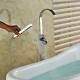 Chrome Floor Mount Free Standing Bathtub Faucet Shower Set Tub Filler Mixer Tap