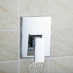 Chrome Rainfall Waterfall Bathroom Shower Faucet Set Mixer Tub Tap Wall Mounted