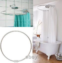 Chrome Round Shower Rail Hardened Aluminium Curved Bathroom Pole HomeCentre
