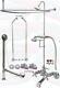 Chrome Tub Mount Clawfoot Faucet Kit Withshower Riser Enclosure, Drain & Supplies