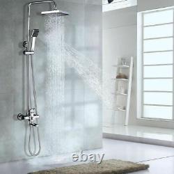 Chrome Wall Mount 8Bathroom Shower Faucet Tub Faucet Hand Shower Set Mixer Tap