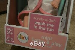 Circo Target Mini 8 Baby Doll Bathe & Play Set Bath Tub Rubber Duck Blue Eyes