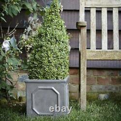 Clayfibre Grey/Silver Chelsea Box Garden Planter Square Flower Plant Pot Cube