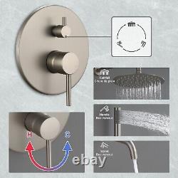 Clihome Wall Mount Round Shower Head 3-FunctionShower System with Tub Spout