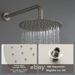 Clihome Wall Mount Round Shower Head 3-FunctionShower System with Tub Spout