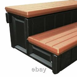 Confer Leisure Accents 36 Inch Deluxe Patio Long Hot Tub & Spa Step, Redwood