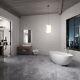 Contemporary Freestanding Acrylic Bathtub Modern Stand Alone Spa Tub