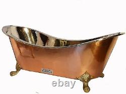 Copper Bathtub PRINCESS Nickel Inside Cast Iron Nickel Plated Vanity Unit