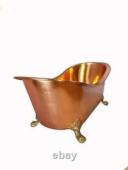 Copper Bathtub PRINCESS Nickel Inside Cast Iron Nickel Plated Vanity Unit