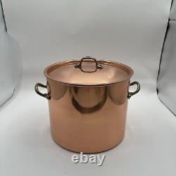 Copper Saucepans 10 Piece Cooking PotBrass Handle Vintage Hanging SautePans