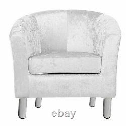 Crush Velvet Fabric Tub Chair Armchair Sofa Seat Lounge Living Room Office Home