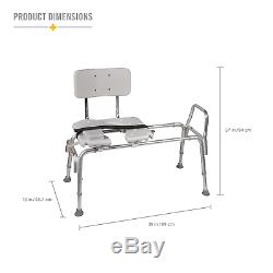 DMI Shower Tub Transfer Bench Chair for the Disabled, Heavy Duty Sliding Bath 15