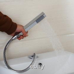 Deck Mount 5PCS Waterfall Shower Set Bathtub Mixer Basin Faucet with Handheld