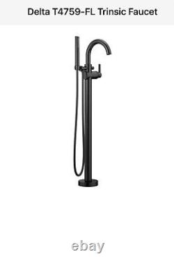 Delta Trinsic 1-Handle Floor-Mount Roman Tub Faucet Trim Kit with Hand Shower