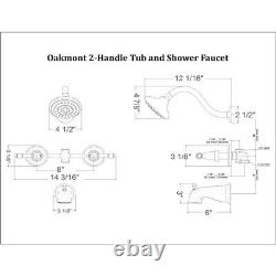 Design House Oakmont 2-Handle Satin Nickel Tub & Shower Faucet (Valve Included)