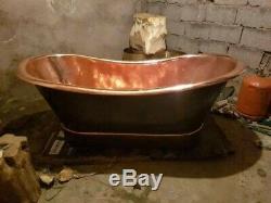 Designer Black copper Bath Tub Slipper Bathtub Freestanding Bateau Made to order