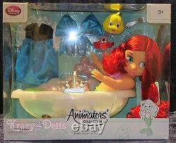 Disney Animators' Collection 16 Toddler Doll Ariel Bath Tub Deluxe Set