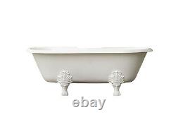 Double Ended 72 White Antique Inspired Cast Iron Porcelain Clawfoot Bathtub