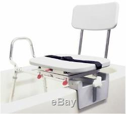 Eagle 77762 Sliding Shower Chair Tub-Mount Bath Transfer Bench with Swivel Seat