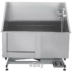Electric Lift 50 Pet Grooming Bath Tub Silver Professional 220LB Capacity