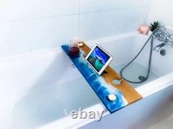 Epoxy Resin Bath Tub Tray, Resin River Wooden Bathroom Tray Decor, Gifts Decors