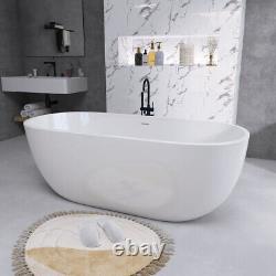 Exbrite Bathtub 55 Acrylic Free Standing Tub Classic Oval Soaking Tub