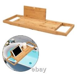 Extendable Bamboo Bath Tub Caddy Wooden Bathtub Bridge Shelf Organizer Tray