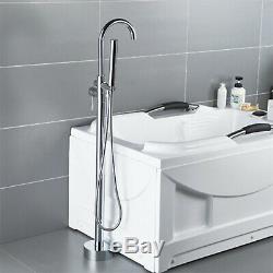 Floor Mount Free Standing Bathtub Faucet Tub Filler Mixer Tap Handheld Shower