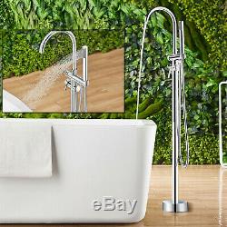 Floor Mount Free Standing Bathtub Faucet Tub Filler Mixer Tap Handheld Shower