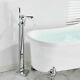 Floor Mounted Freestanding Bathtub Faucet Chrome Shower Tub Filler Mixer Tap Uk